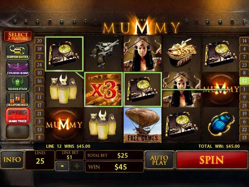 Main Screen Reels - PlayTech The Mummy Slot