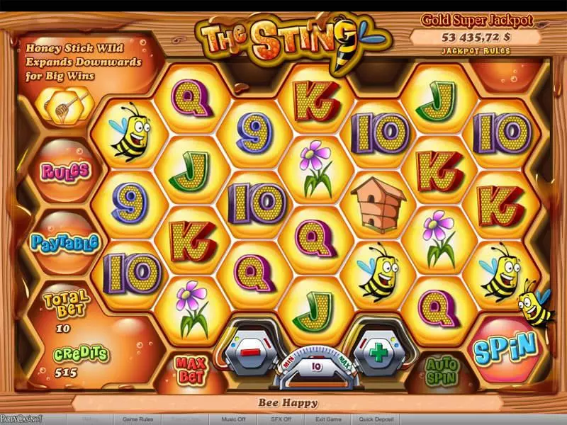 Main Screen Reels - bwin.party The Sting Slot