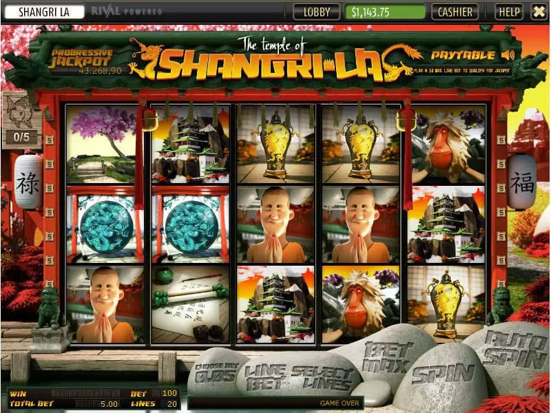 Main Screen Reels - Sheriff Gaming The Temple of Shangri-La Slot