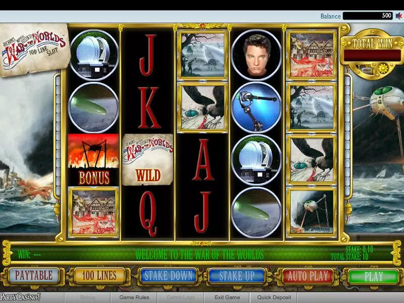 Main Screen Reels - bwin.party The War of the Worlds Slot