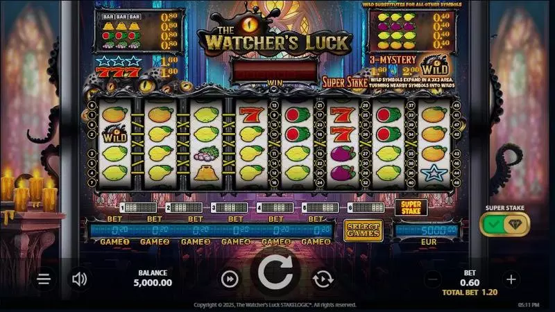 Main Screen Reels - StakeLogic The Watcher's Luck Slot