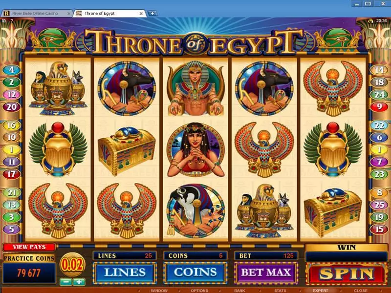Main Screen Reels - Microgaming Throne of Egypt Slot