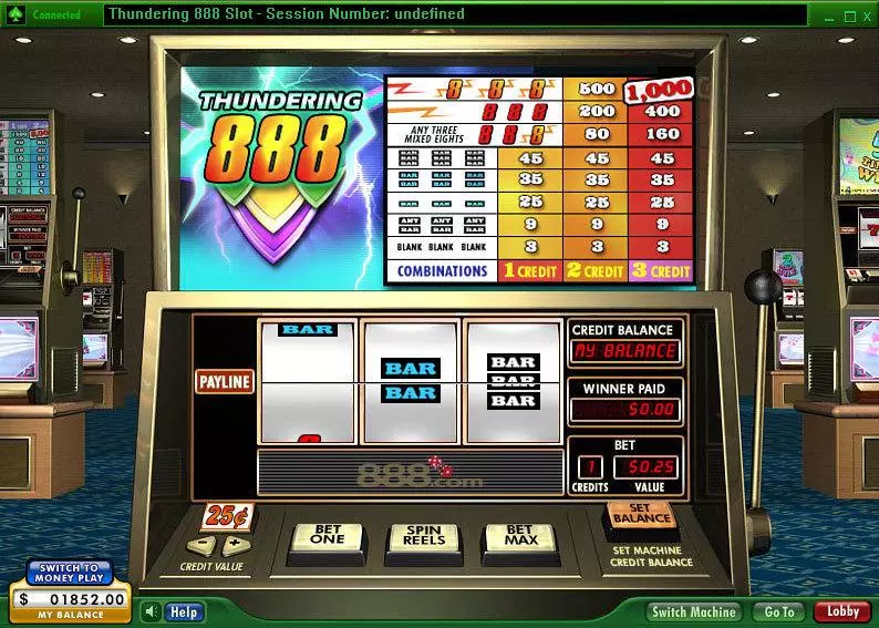 Main Screen Reels - 888 Thundering 888 Slot