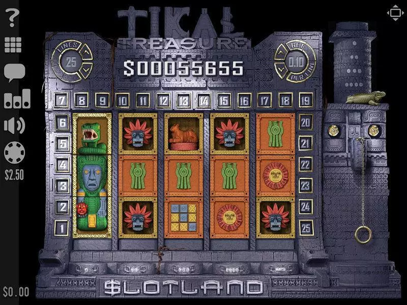 Main Screen Reels - Slotland Software Tikal Treasure Slot