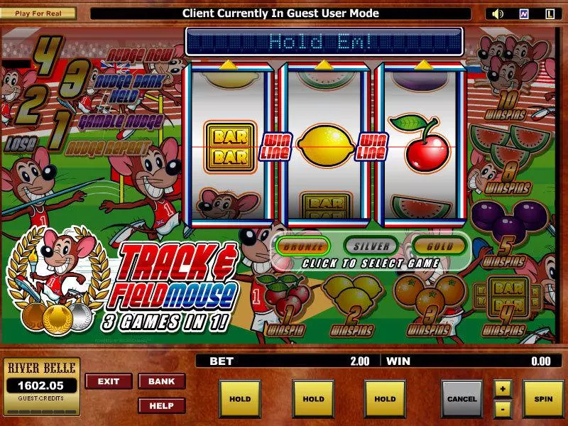 Main Screen Reels - Microgaming Track and Fieldmouse Slot