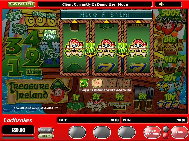 Main Screen Reels - Microgaming Treasure Ireland Slot