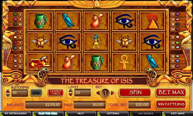 Main Screen Reels - CryptoLogic Treasure of Isis Slot