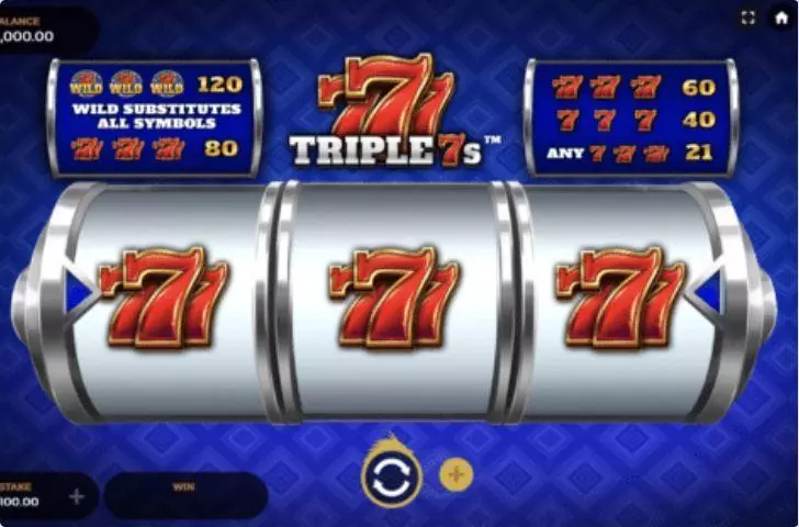 Main Screen Reels - Dragon Gaming Triple 7s Slot