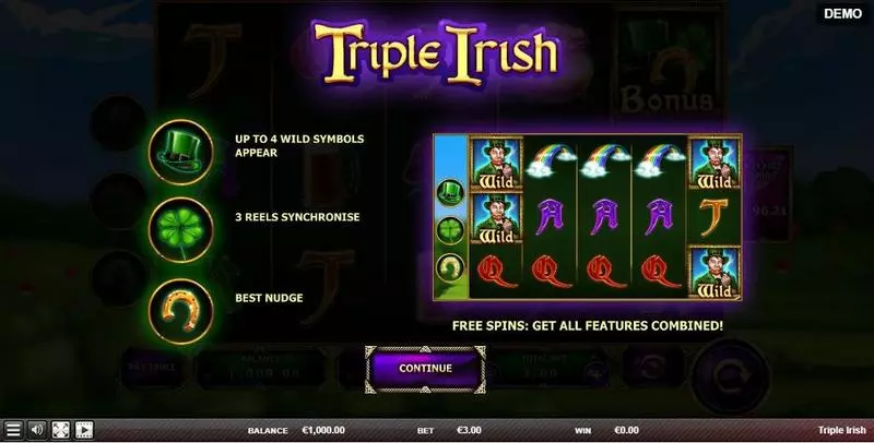 Info and Rules - Red Rake Gaming Triple Irish Slot