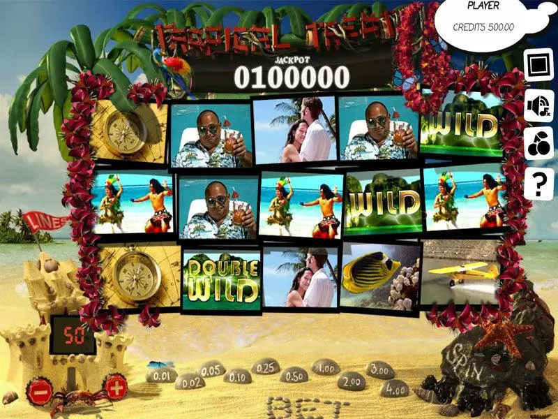 Main Screen Reels - Slotland Software Tropical Treat Slot