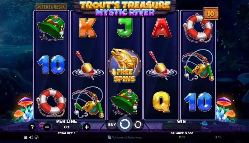 Main Screen Reels - Spinomenal Trout’s Treasure - Mystic River Slot