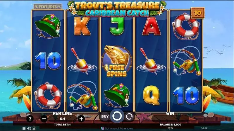 Main Screen Reels - Spinomenal Trout’s Treasure – Caribbean Catch Slot