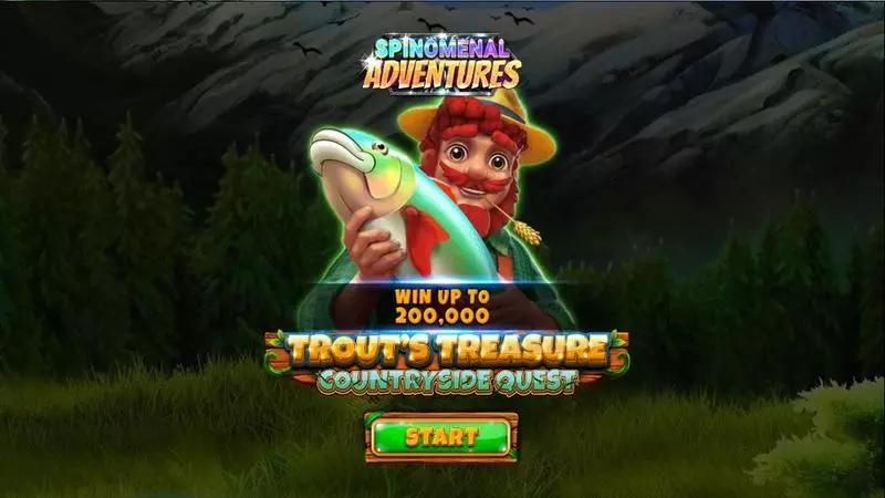 Introduction Screen - Spinomenal Trout’s Treasure – Countryside Quest Slot