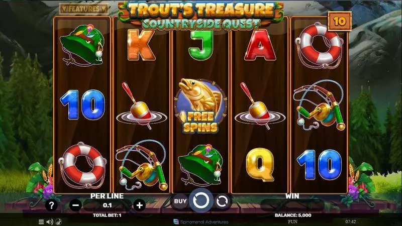 Main Screen Reels - Spinomenal Trout’s Treasure – Countryside Quest Slot