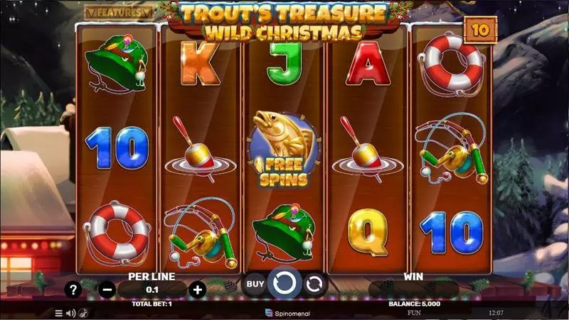 Main Screen Reels - Spinomenal Trout’s Treasure – Wild Christmas Slot