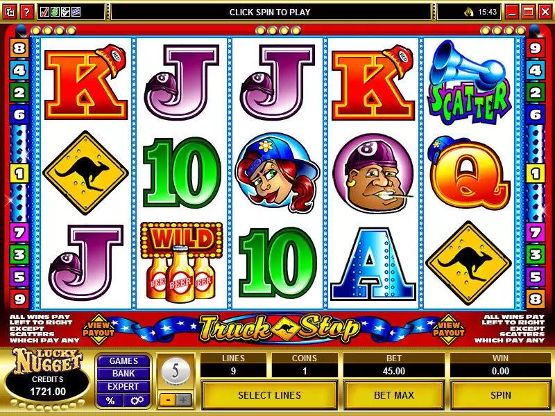 Main Screen Reels - Microgaming Truck Stop Slot