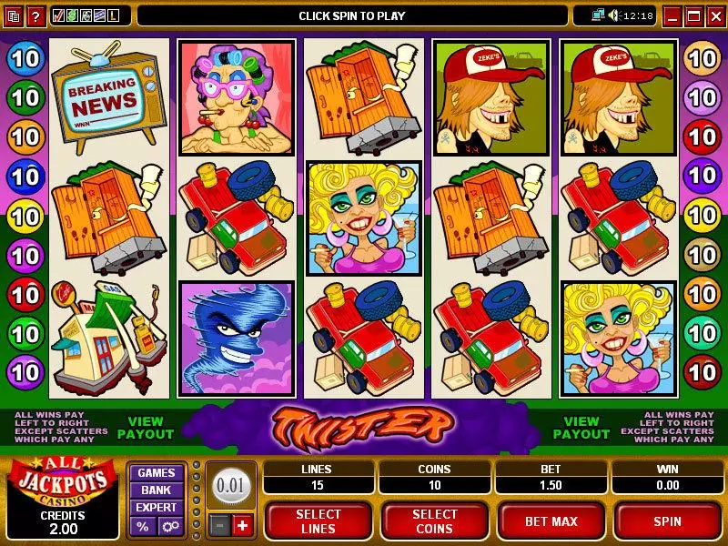 Main Screen Reels - Microgaming Twister Slot