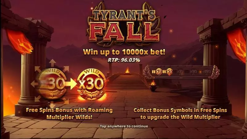 Introduction Screen - Slotmill Tyrant's Fall  Slot