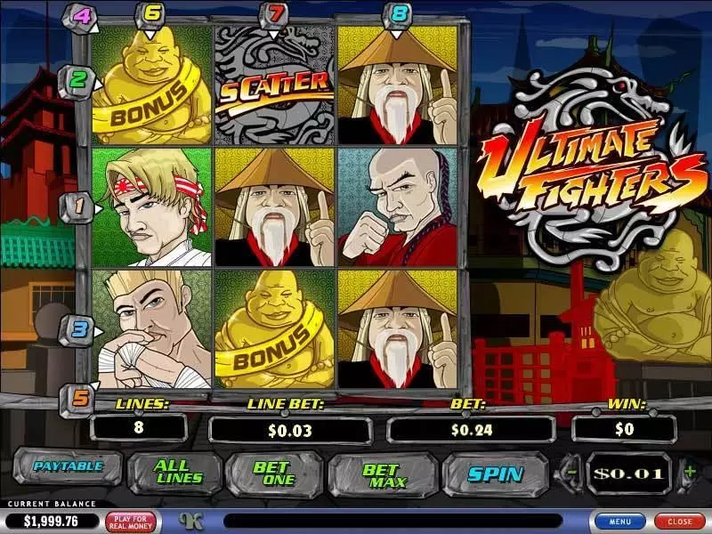 Main Screen Reels - PlayTech Ultimate Fighters Slot