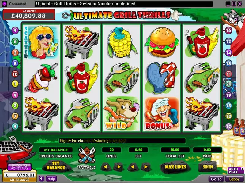 Main Screen Reels - 888 Ultimate Grill Thrills Slot
