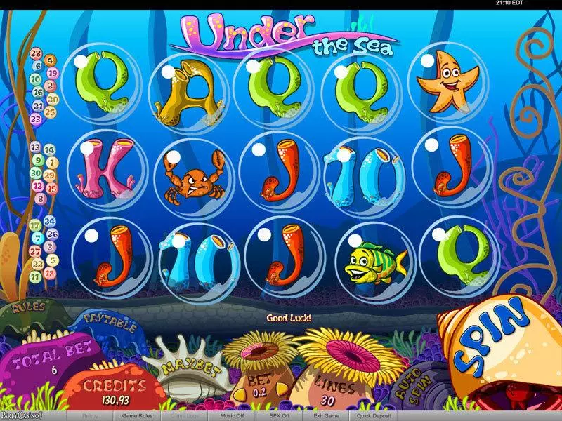Main Screen Reels - bwin.party Under the Sea Slot