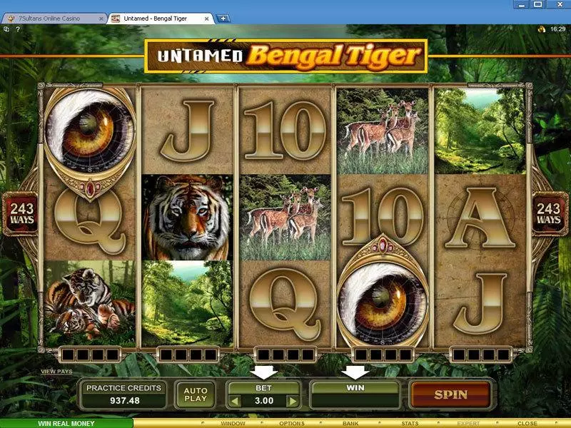 Main Screen Reels - Microgaming Untamed - Bengal Tiger Slot