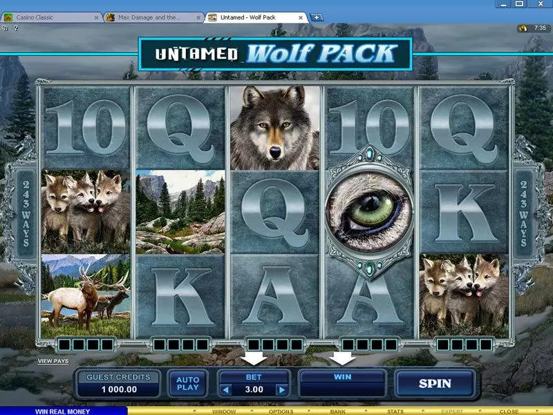 Main Screen Reels - Microgaming Untamed - Wolf Pack Slot