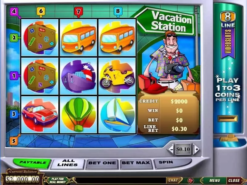 Main Screen Reels - PlayTech Vacation Station Slot