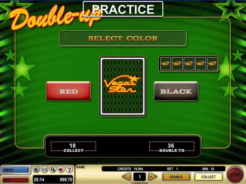 Gamble Screen - GTECH Vegas Star Slot