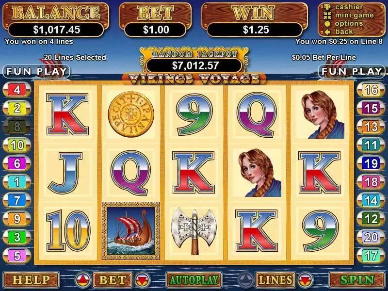 Main Screen Reels - RTG Vikings Voyage Slot