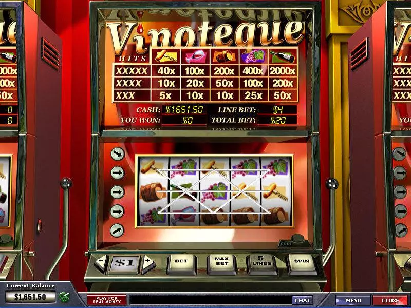 Main Screen Reels - PlayTech Vinoteque Slot