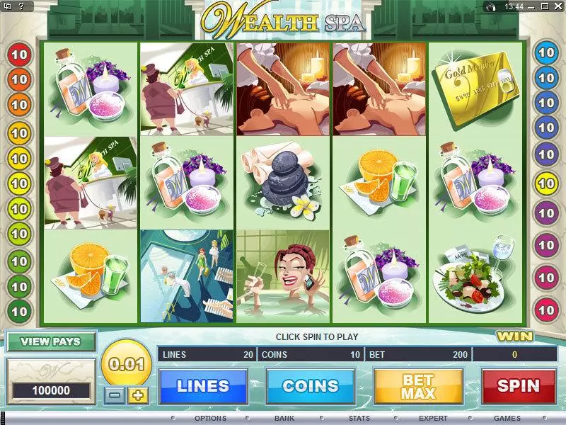 Main Screen Reels - Microgaming Wealth Spa Slot