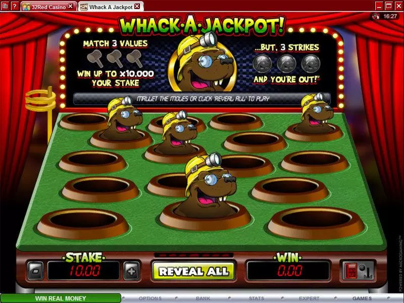 Introduction Screen - Microgaming Whack A Jackpot! Parlor