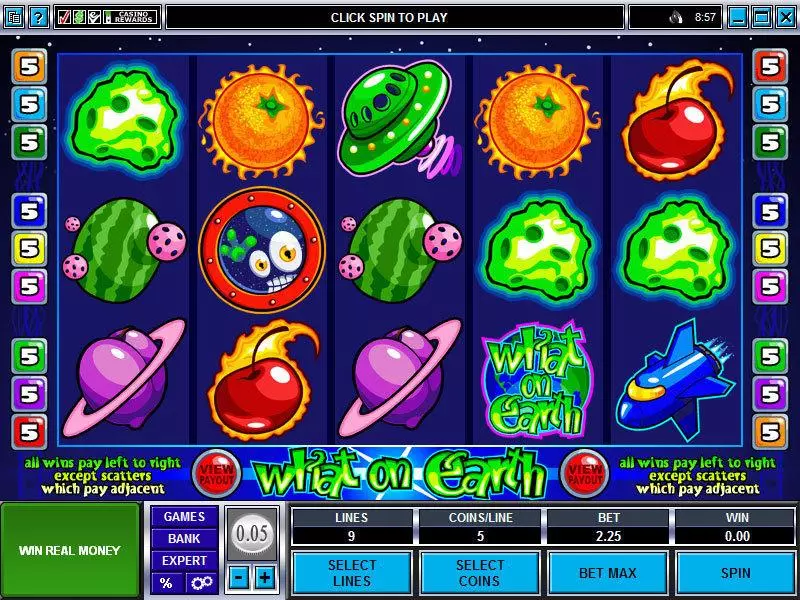 Main Screen Reels - Microgaming What on Earth Slot