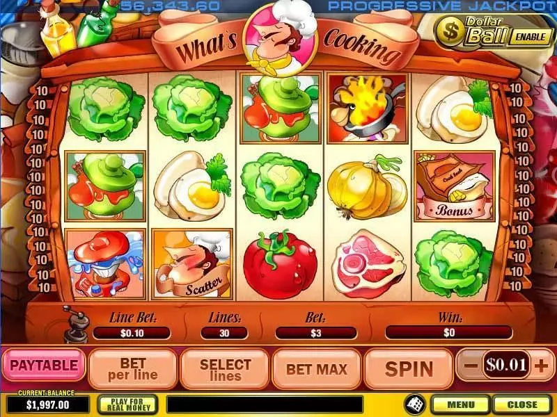 Main Screen Reels - PlayTech What's Cooking Slot