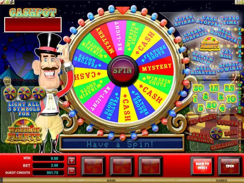 Bonus 1 - Microgaming Wheel of Plenty Slot