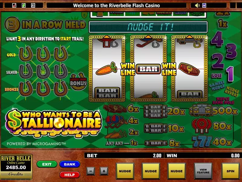 Main Screen Reels - Microgaming Who want's to be a Stallionaire Slot