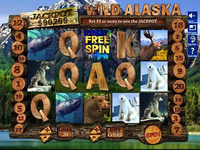 Main Screen Reels - Slotland Software Wild Alaska Slot