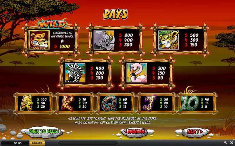 Info and Rules - Ash Gaming Wild Gambler Slot