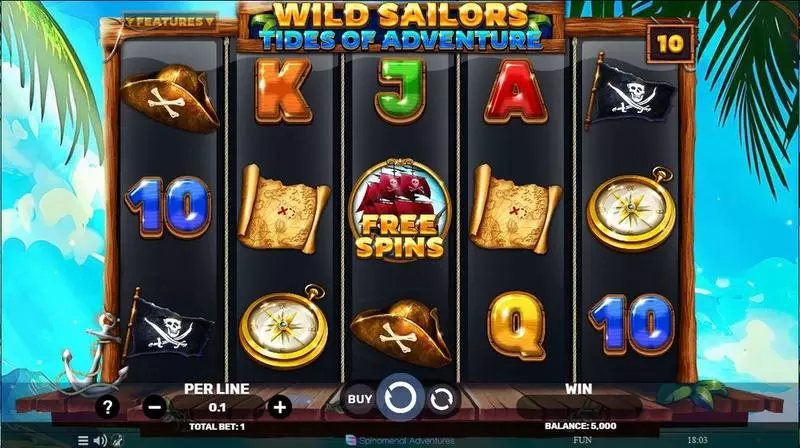 Main Screen Reels - Spinomenal Wild Sailors – Tides Of Adventure Slot