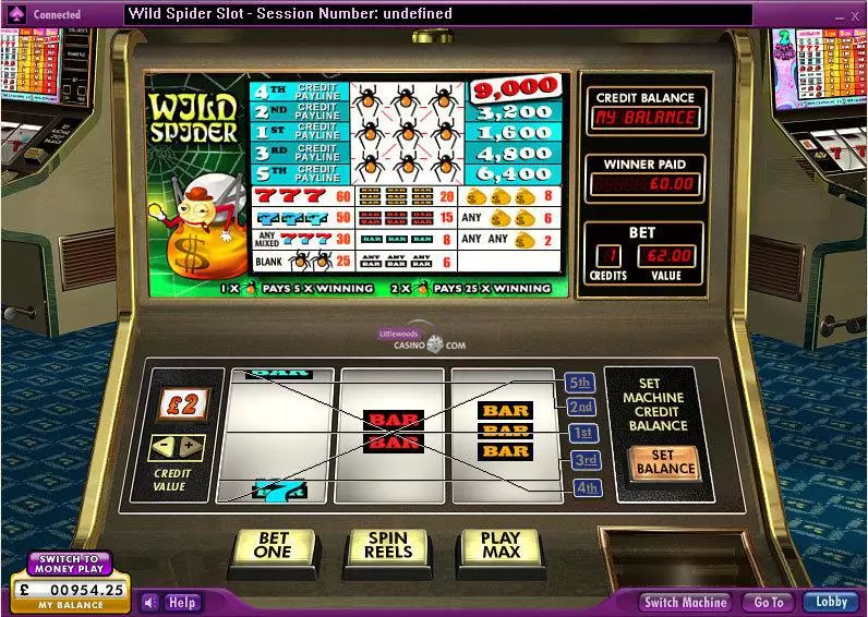 Main Screen Reels - 888 Wild Spider Slot