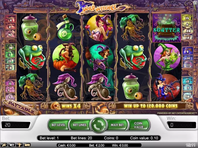 Main Screen Reels - NetEnt Wild Witches Slot