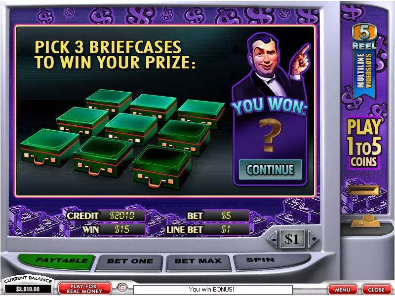 Bonus 1 - PlayTech Win a Million Dollars Slot