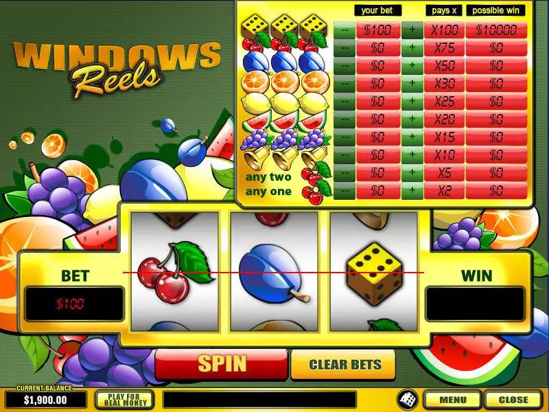 Main Screen Reels - PlayTech Windows Reels Slot