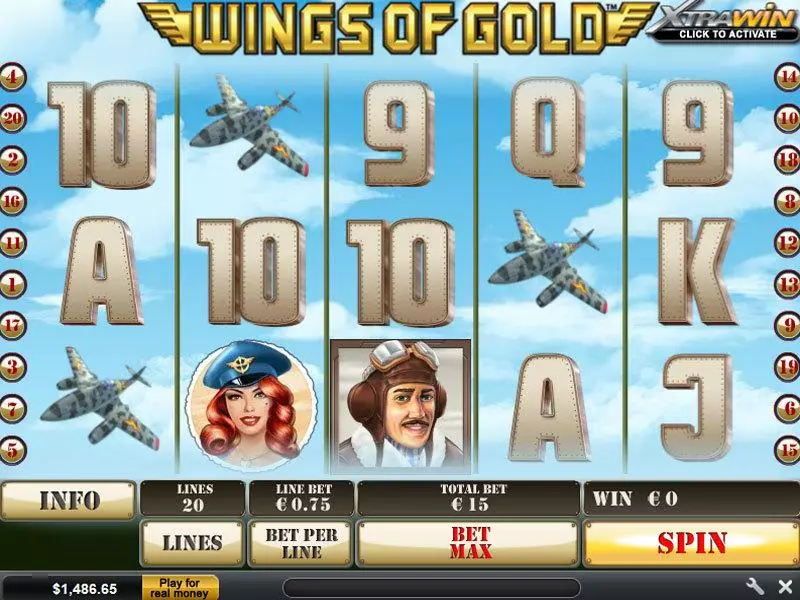 Main Screen Reels - PlayTech Wings of Gold Slot