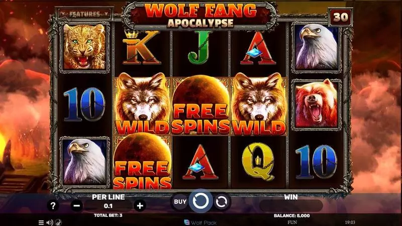 Main Screen Reels - Spinomenal Wolf Fang – Apocalypse Slot