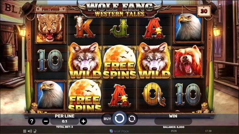 Main Screen Reels - Spinomenal Wolf Fang – Western Tales Slot