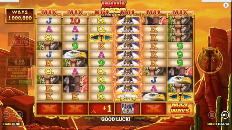 Main Screen Reels - Blueprint Gaming Wolf Legend Spin Boost Slot
