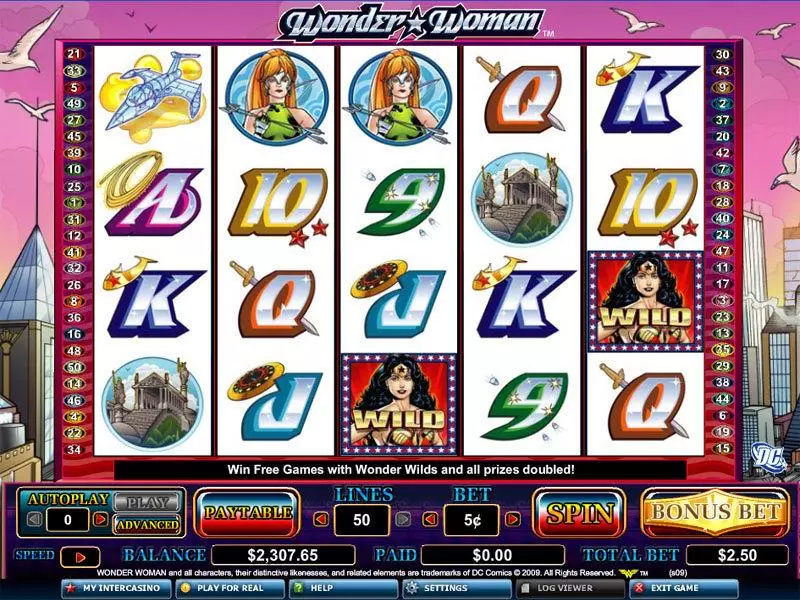 Main Screen Reels - Amaya Wonder Woman Slot