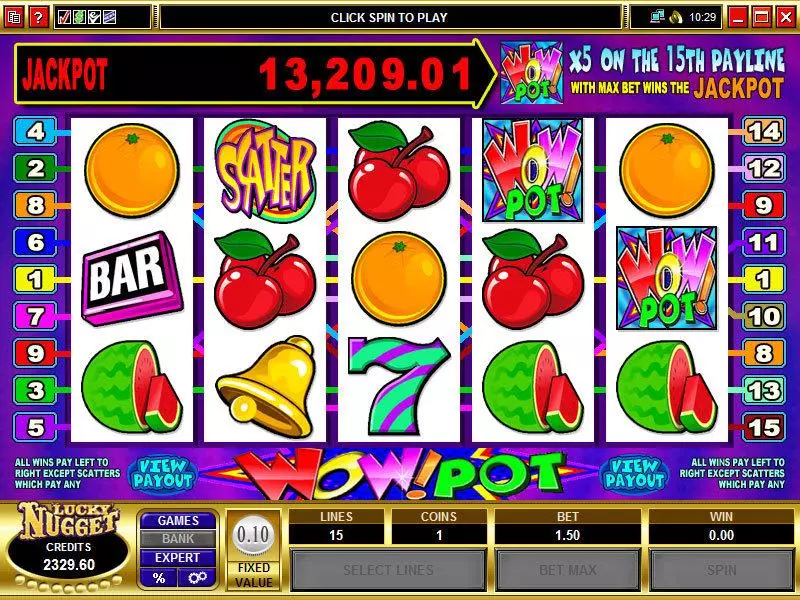 Main Screen Reels - Microgaming Wow Pot 5-Reels Slot